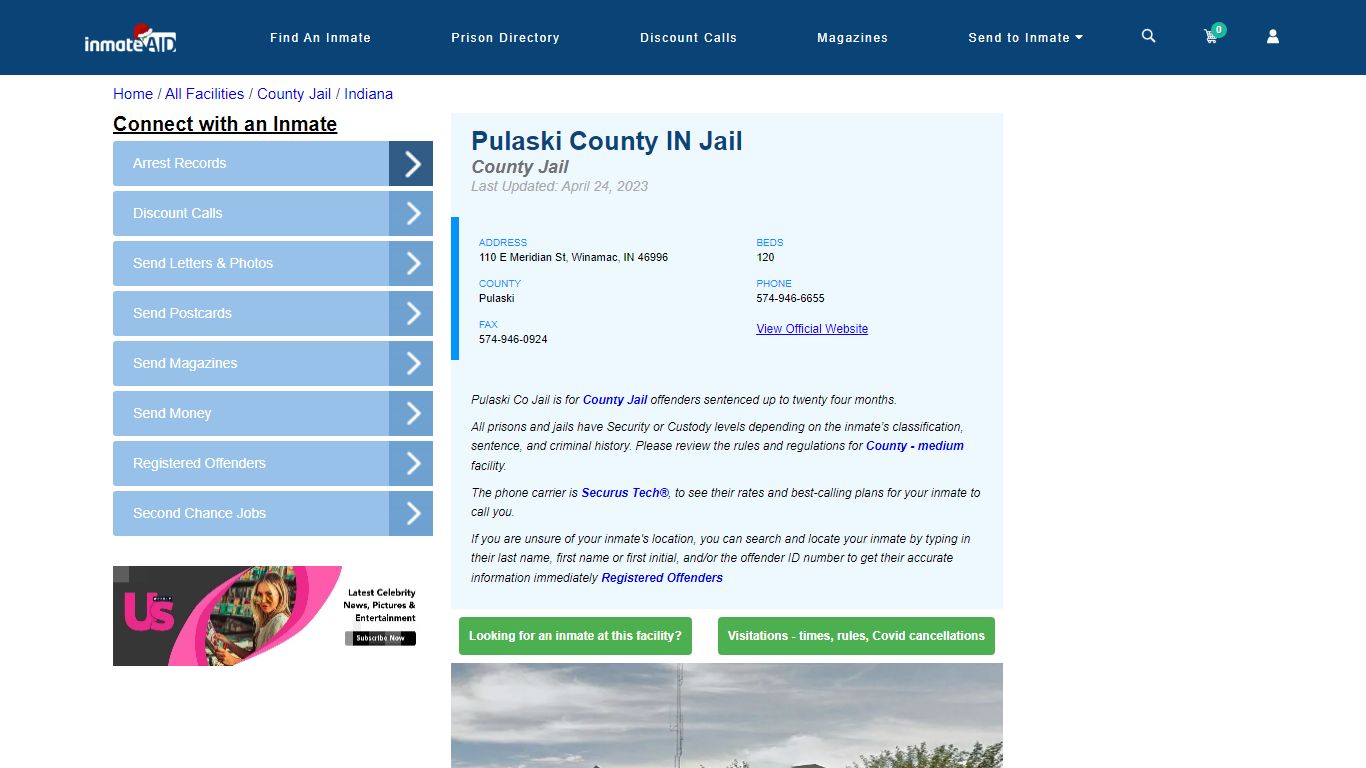 Pulaski County IN Jail - Inmate Locator - Winamac, IN