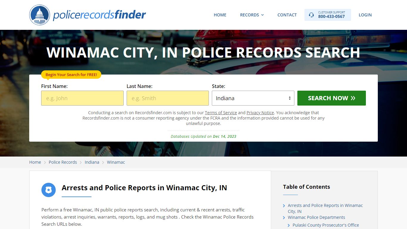 Winamac, Pulaski County, IN Police Reports & Police Department Records